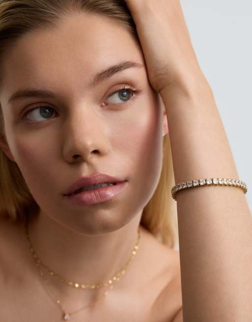 D. LOUISE Waterproof bridal asscher cut stone bracelet – tarnish-free in gold, 4 of 4