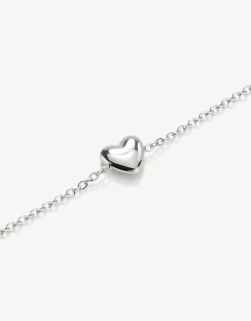 D. LOUISE Waterproof bridal dainty heart bracelet – tarnish-free in silver, 3 of 4
