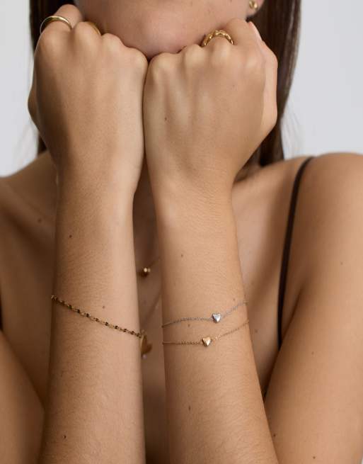 D. LOUISE Waterproof bridal dainty heart bracelet – tarnish-free in silver, 4 of 4