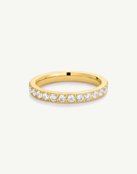 D. LOUISE Waterproof bridal eternity band ring – tarnish-free in gold - view 1