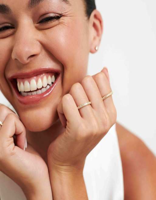 D. LOUISE Waterproof bridal eternity band ring – tarnish-free in gold, 4 of 4