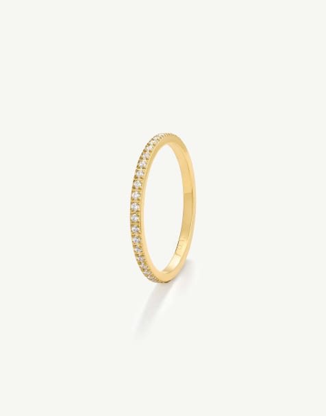 D. LOUISE Waterproof bridal fine eternity band ring – tarnish-free in gold - view 1