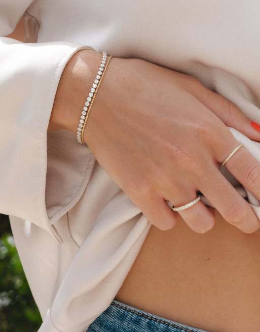 D. LOUISE Waterproof bridal fine eternity band ring – tarnish-free in gold, 2 of 3
