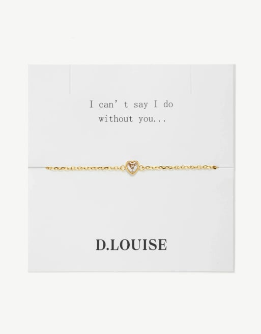 D. LOUISE Waterproof bridal heart stone bracelet – tarnish-free in gold, 3 of 4
