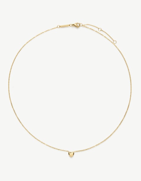 D. LOUISE Waterproof bridal mini heart necklace – tarnish-free in gold - view 1