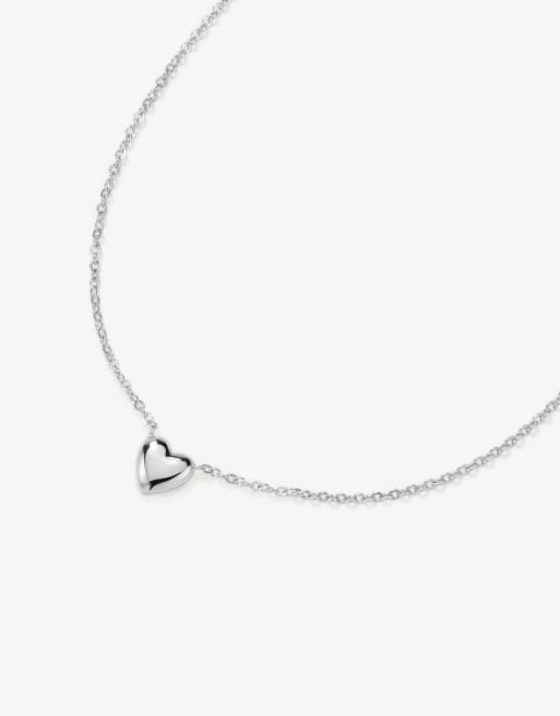 D. LOUISE Waterproof bridal mini heart necklace – tarnish-free in silver, 3 of 4