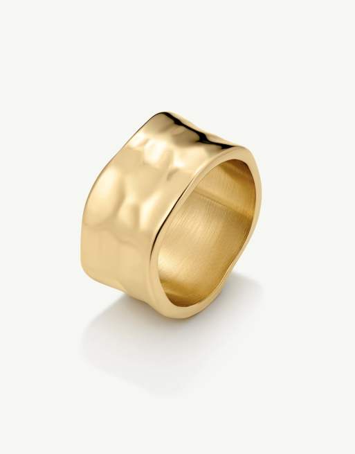 D. LOUISE Waterproof bridal textured band ring – tarnish-free in gold, 2 of 4