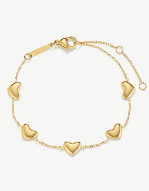 D. LOUISE Waterproof bubble heart multi bracelet – tarnish-free in gold - view 1