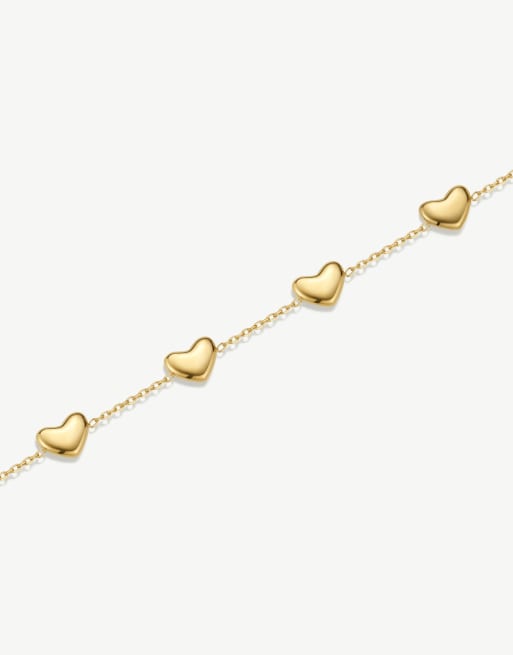 D. LOUISE Waterproof bubble heart multi bracelet – tarnish-free in gold, 3 of 5