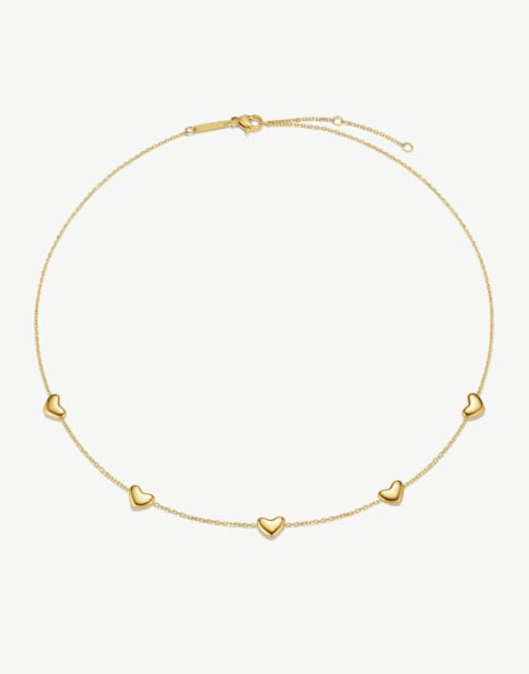 D. LOUISE Waterproof bubble heart multi necklace – tarnish-free in gold - view 1