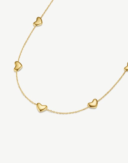 D. LOUISE Waterproof bubble heart multi necklace – tarnish-free in gold, 3 of 4