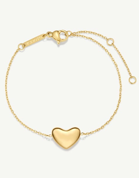 D. LOUISE Waterproof bubble heart single bracelet – tarnish-free in gold - view 1