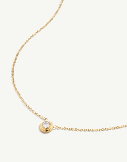 D. LOUISE Waterproof classic bezel diamond necklace – tarnish-free in gold, 2 of 4