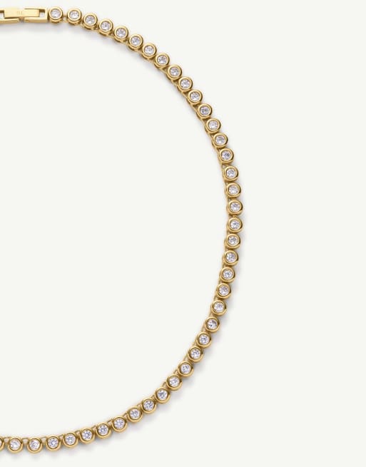 D. LOUISE Waterproof classic bezel tennis necklace – tarnish-free in gold, 2 of 3