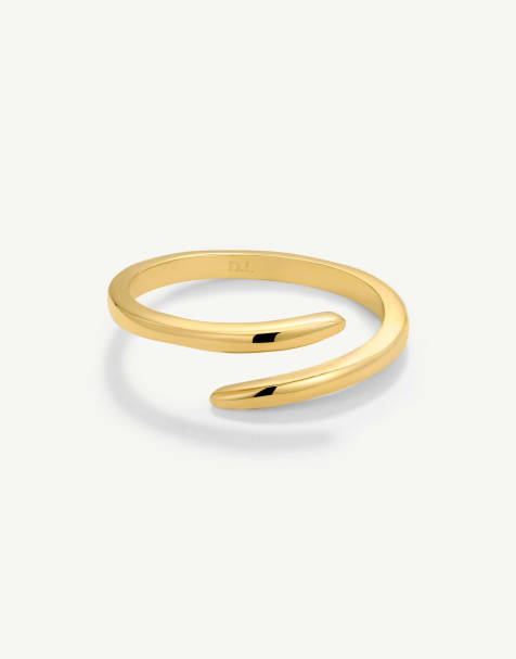 D. LOUISE Waterproof classic claw ring – tarnish-free in gold - view 1