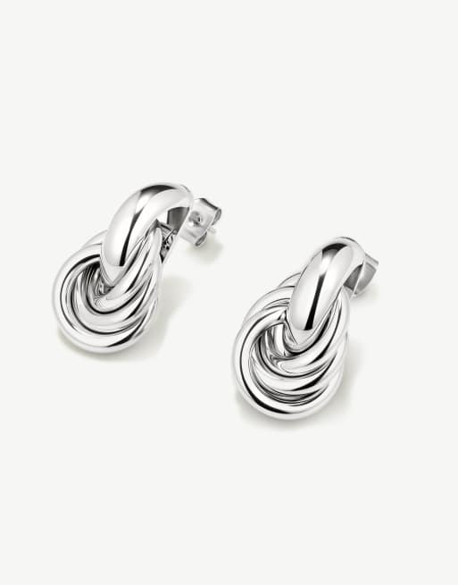 D. LOUISE Waterproof classic knot earrings – tarnish-free in silver, 3 of 5