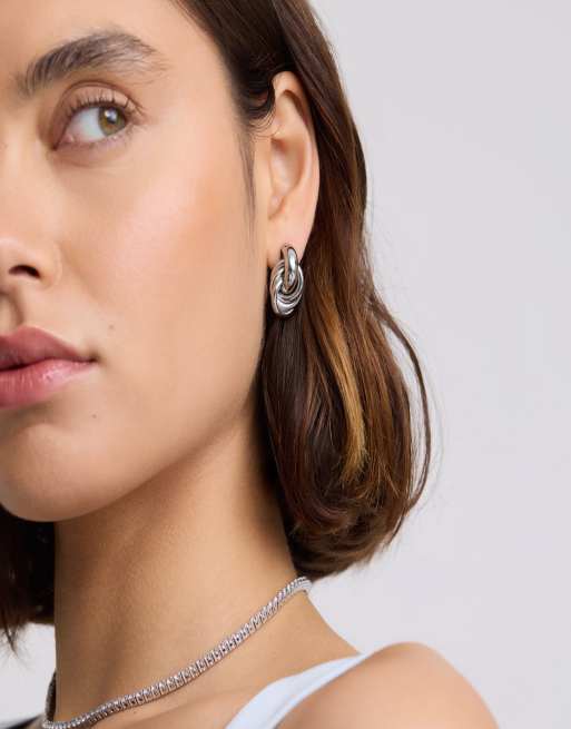 D. LOUISE Waterproof classic knot earrings – tarnish-free in silver, 5 of 5