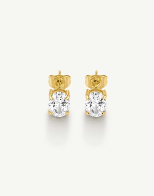 D. LOUISE Waterproof classic oval solitaire earrings 1.25 ct – tarnish-free in gold, 5 of 5