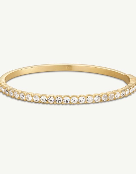 D. LOUISE Waterproof classic tennis bangle – tarnish-free in gold - view 1