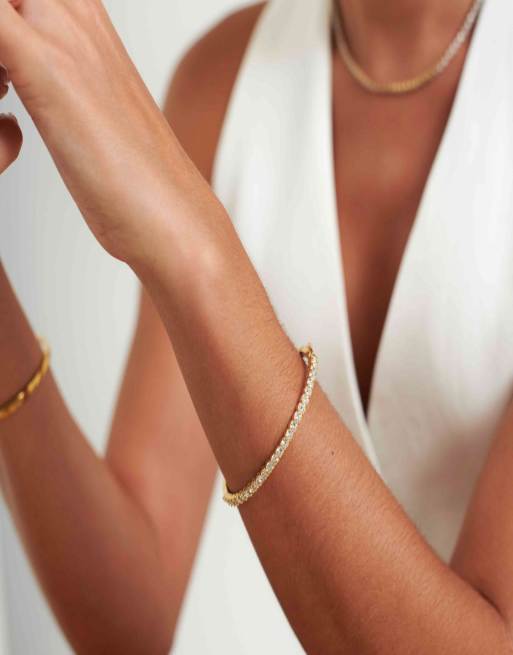 D. LOUISE Waterproof classic tennis bangle – tarnish-free in gold, 4 of 4