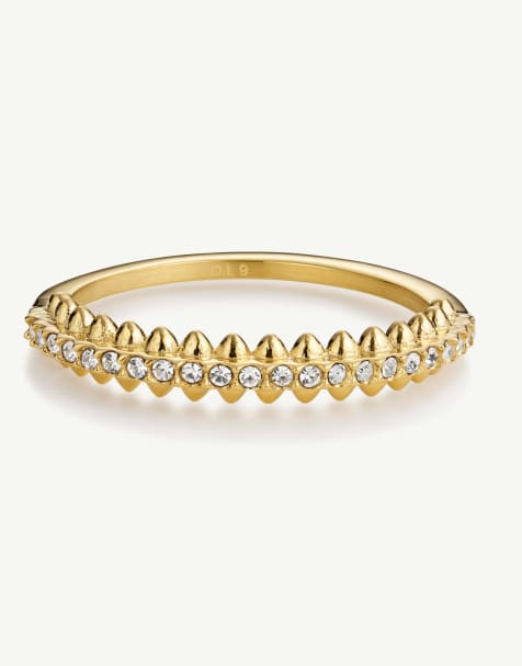 D. LOUISE Waterproof crested ring – tarnish-free in gold - view 1