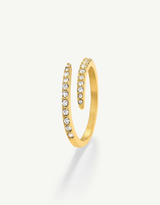 D. LOUISE Waterproof cz wrap ring – tarnish-free in gold, 2 of 4