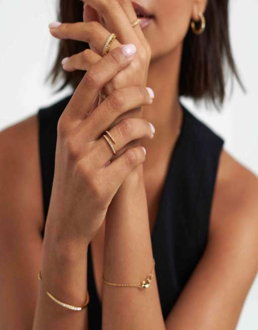 D. LOUISE Waterproof cz wrap ring – tarnish-free in gold, 4 of 4