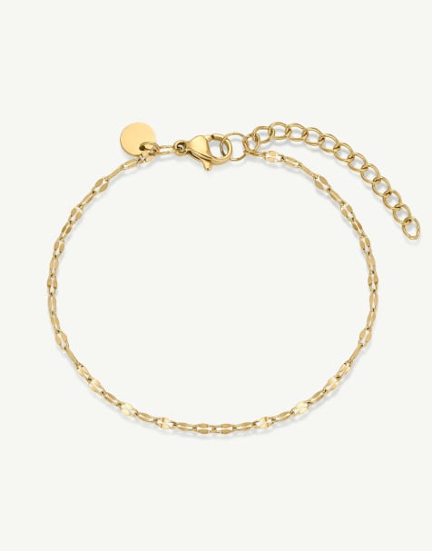 D. LOUISE Waterproof dainty chain bracelet – tarnish-free in gold - view 1
