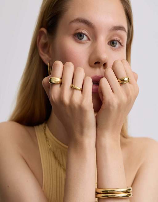 D. LOUISE Waterproof dome ring – tarnish-free in gold, 4 of 4
