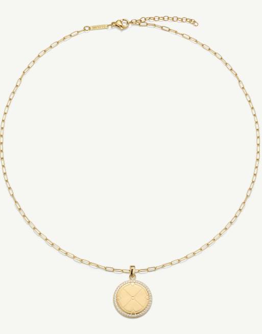 D. LOUISE Waterproof engravable compass pendant necklace – tarnish-free in gold, 2 of 4