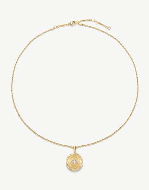 D. LOUISE Waterproof evil eye talisman necklace – tarnish-free in gold - view 1