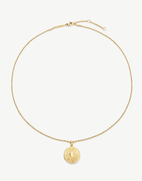 D. LOUISE Waterproof heart talisman necklace – tarnish-free in gold - view 1