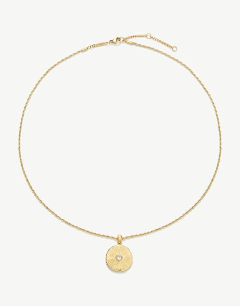 D. LOUISE Waterproof heart talisman necklace with stones – tarnish-free in gold - view 1