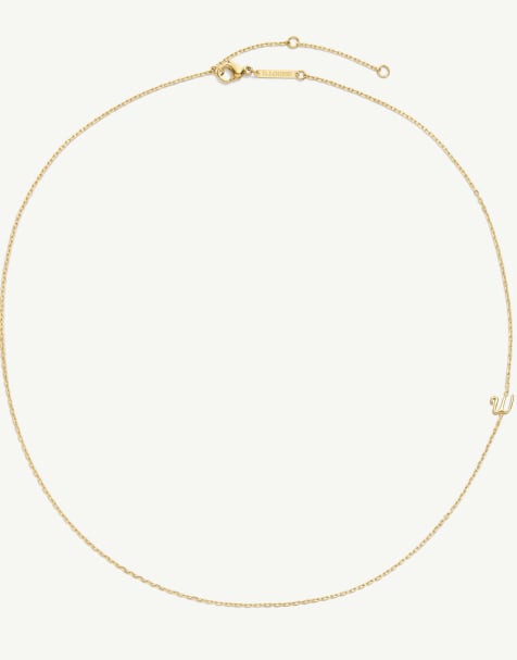D. LOUISE Waterproof initial w pendant necklace – tarnish-free in gold - view 1