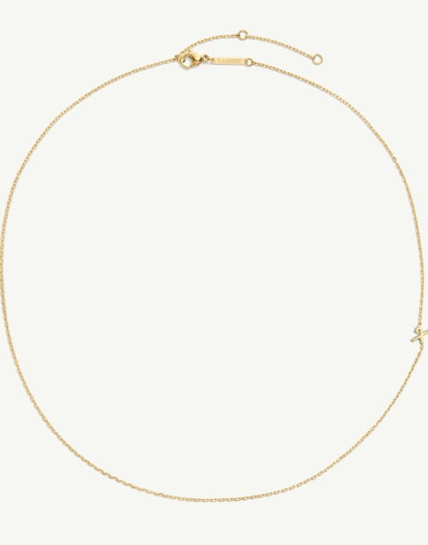 D. LOUISE Waterproof initial x pendant necklace – tarnish-free in gold - view 1