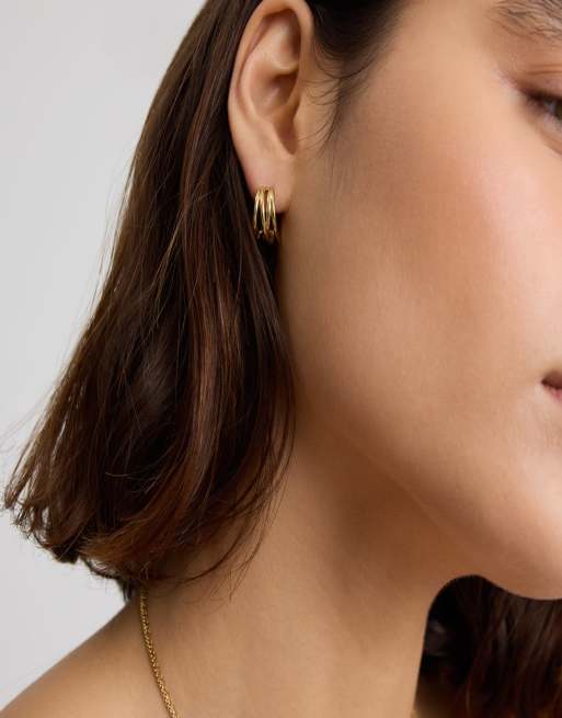 D. LOUISE Waterproof intertwined mini hoops – tarnish-free in gold, 5 of 5