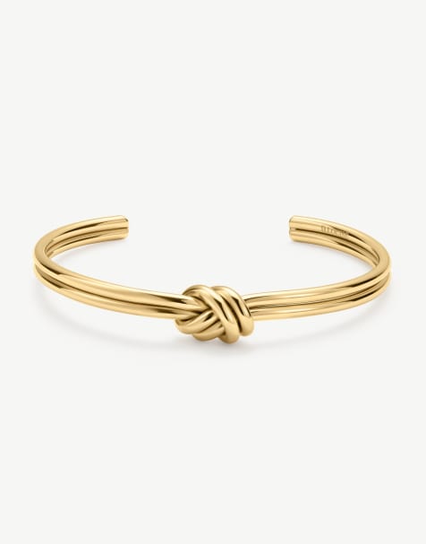 D. LOUISE Waterproof knot bangle – tarnish-free in gold - view 1