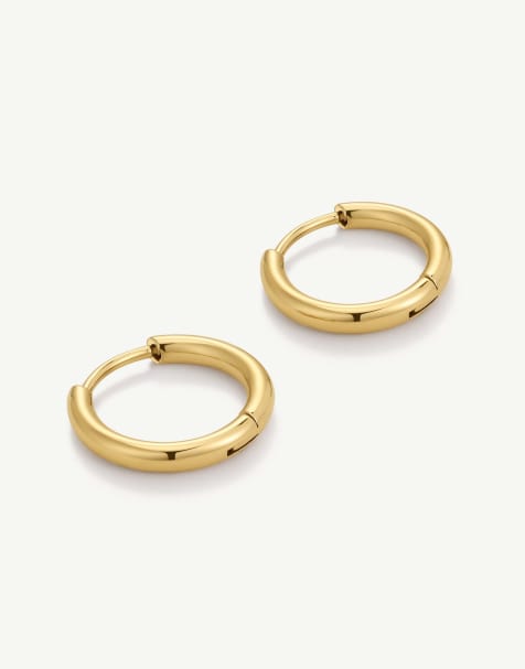 D. LOUISE Waterproof mini essential hoop earrings – tarnish-free in gold - view 1