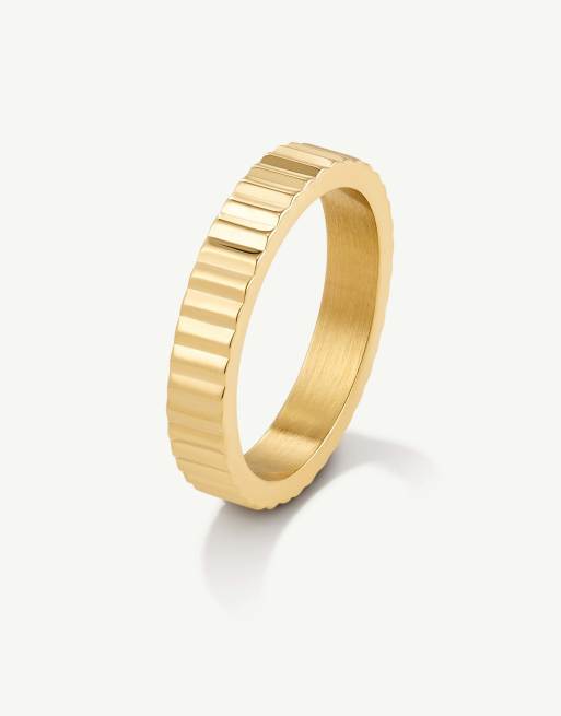 D. LOUISE Waterproof mini pleat ring – tarnish-free in gold, 2 of 4