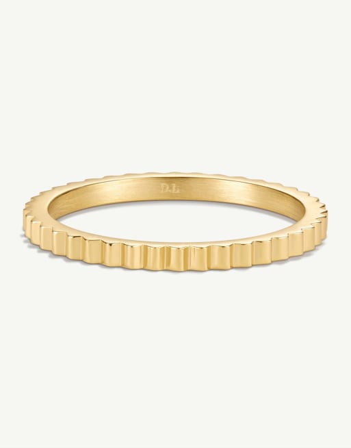 D. LOUISE Waterproof mini pleat slim ring – tarnish-free in gold, 2 of 4