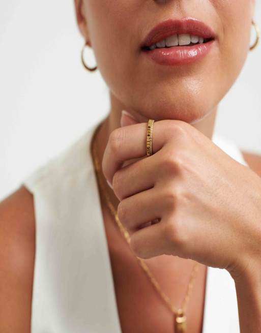 D. LOUISE Waterproof mini pleat slim ring – tarnish-free in gold, 4 of 4
