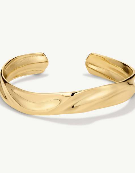 D. LOUISE Waterproof molten bangle classic – tarnish-free in gold - view 1