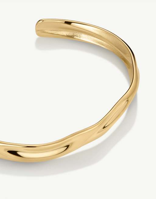 D. LOUISE Waterproof molten bangle slim – tarnish-free in gold, 2 of 4