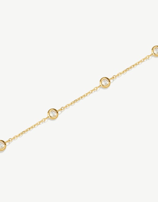 D. LOUISE Waterproof multi stone chain bracelet – tarnish-free in gold, 3 of 4