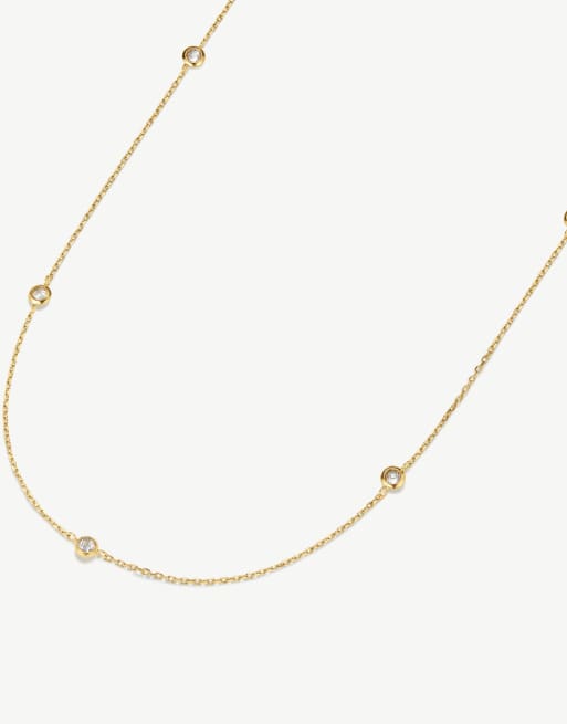 D. LOUISE Waterproof multi stone chain necklace – tarnish-free in gold, 3 of 4