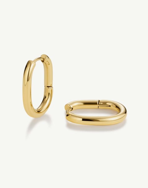 D. LOUISE Waterproof oval hoops – tarnish-free in gold - view 1