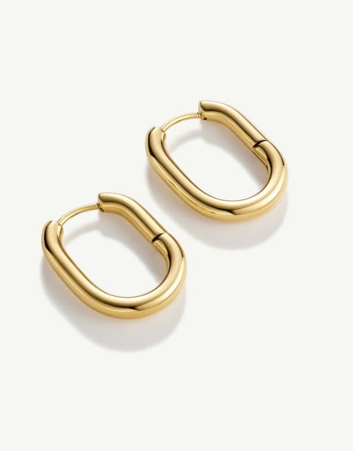 D. LOUISE Waterproof oval hoops – tarnish-free in gold, 2 of 4