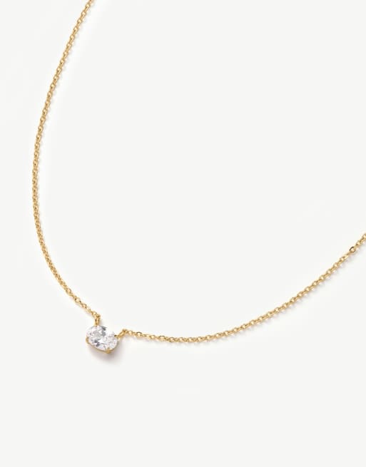 D. LOUISE Waterproof oval solitaire necklance – tarnish-free in gold, 3 of 4