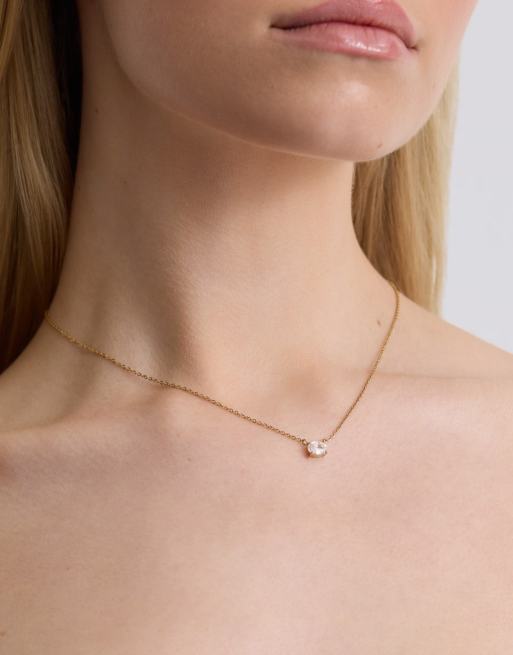 D. LOUISE Waterproof oval solitaire necklance – tarnish-free in gold, 4 of 4