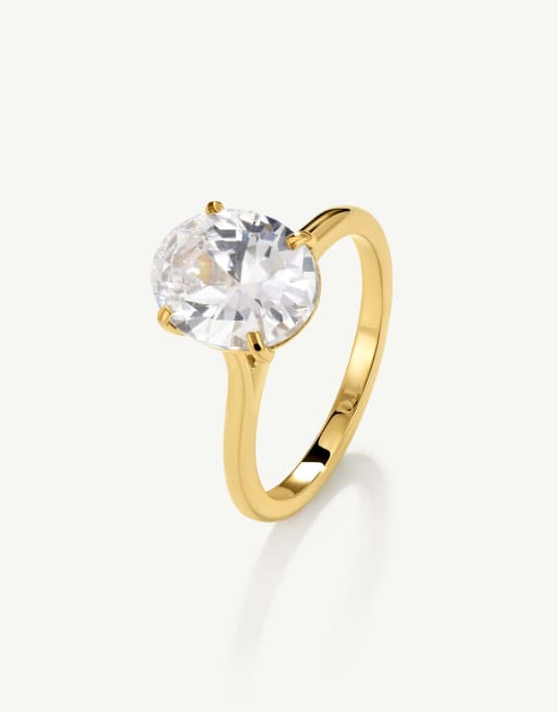D. LOUISE Waterproof oval solitaire ring – tarnish-free in gold, 2 of 4